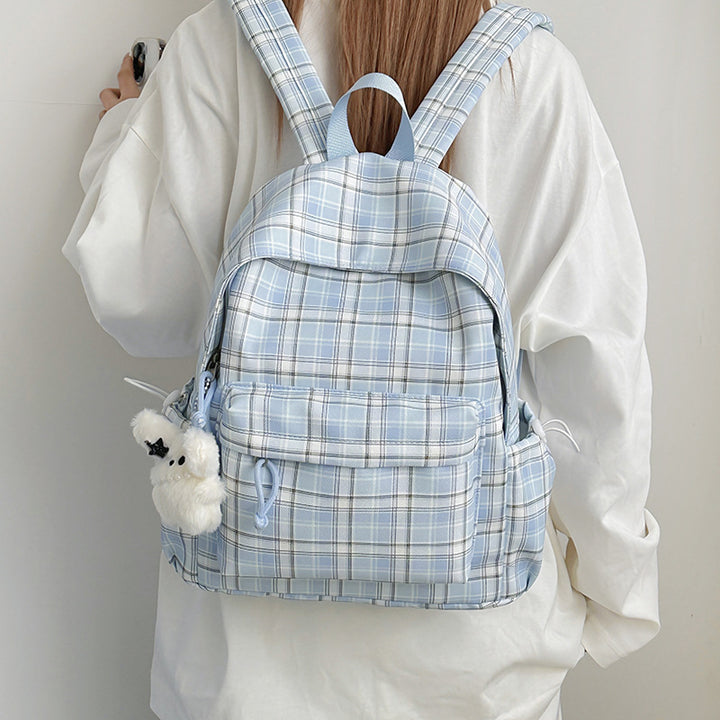Stylish Checkered Pattern Backpack Kalsten