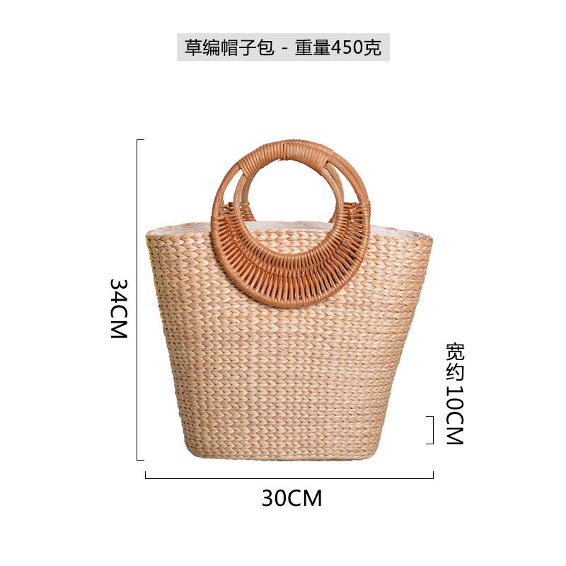 Women handcrafted beach bag with braided handles Kalsten