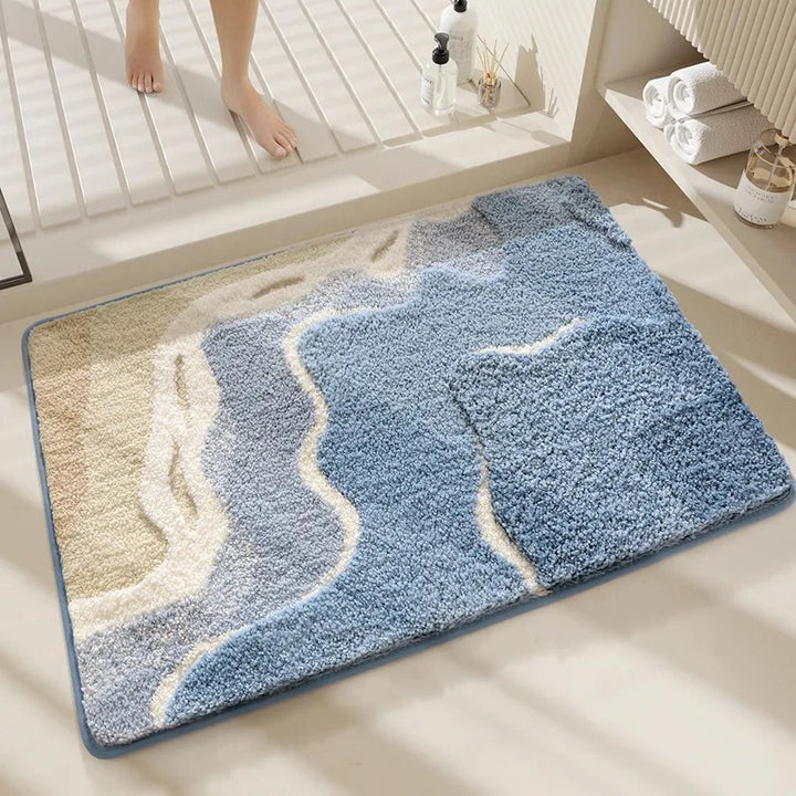 Soft Textured Abstract Pattern Bath Mat