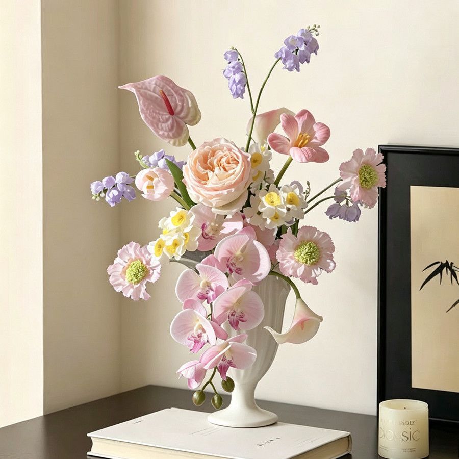 Elegant Faux Floral Bouquet Centerpiece