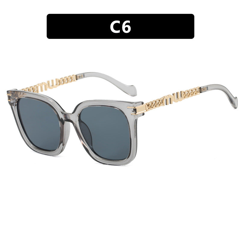 Ladies trendy square sunglasses with elegant frame and stylish gold accent Kalsten