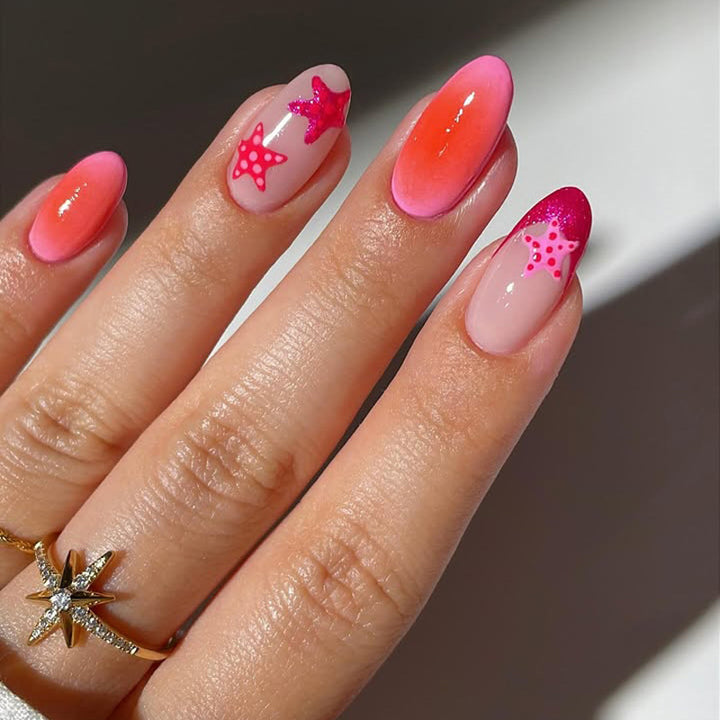Seasonal Starfish Nail Art
