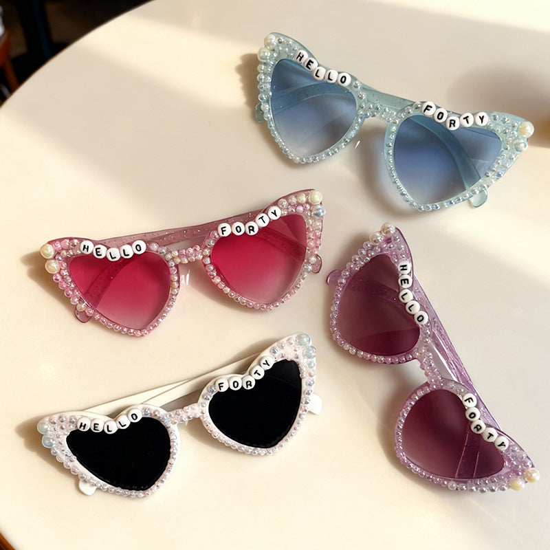 Pearl-Embellished Cat-Eye Sunglasses Kalsten
