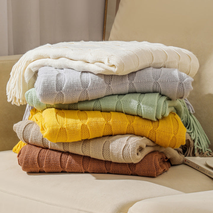 Cozy Textured Throw Blanket Kalsten