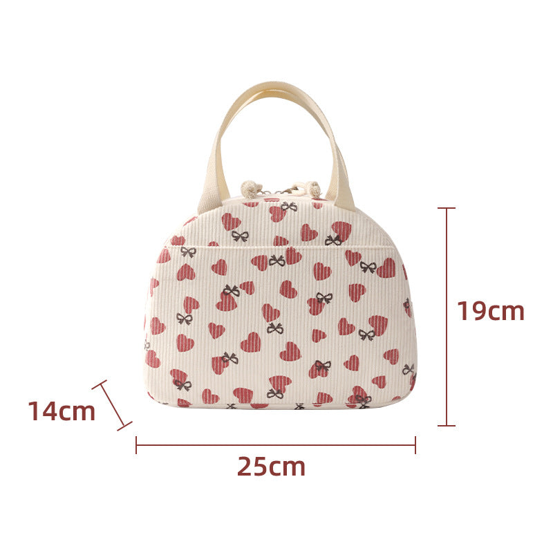 Insulated Heart Print Lunch Tote Kalsten