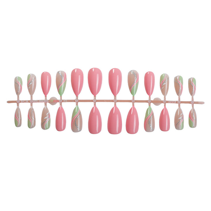 Premium Artistic Press-On Nail Set with Elegant Floral Designs Kalsten