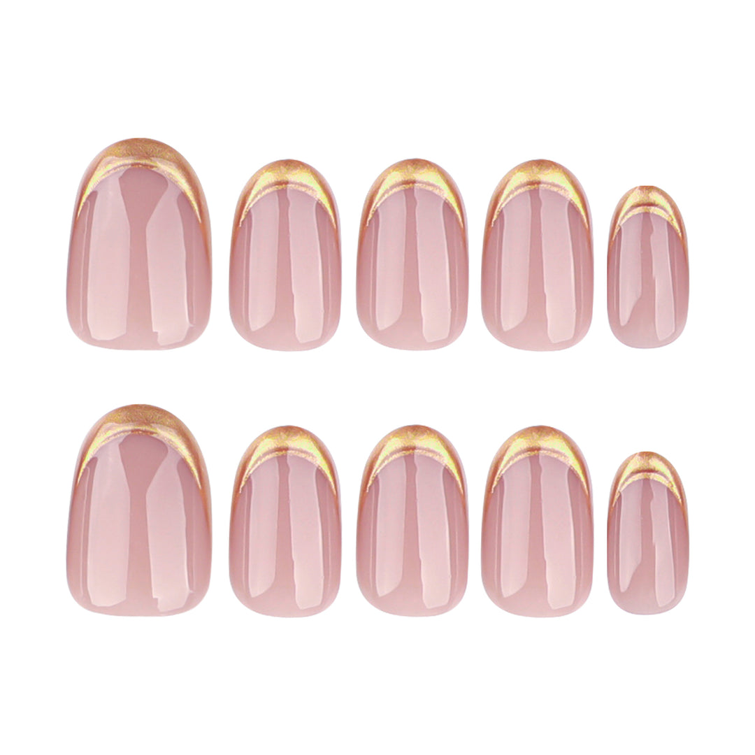 Artful Gel Nail Art with Elegant Gold Tip Kalsten