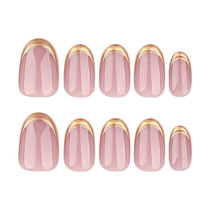 Artful Gel Nail Art with Elegant Gold Tip Kalsten