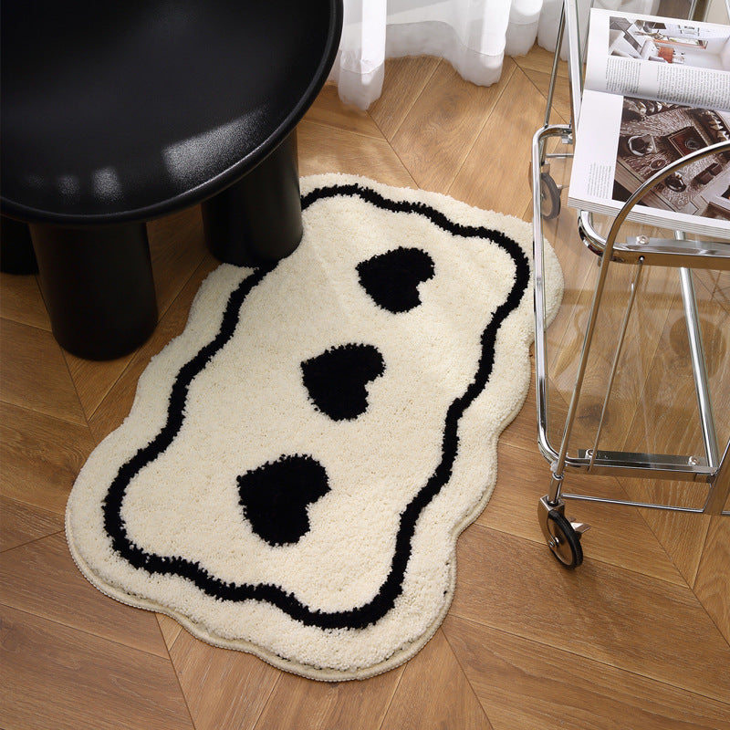 Heart-Shaped Decorative Soft Rug