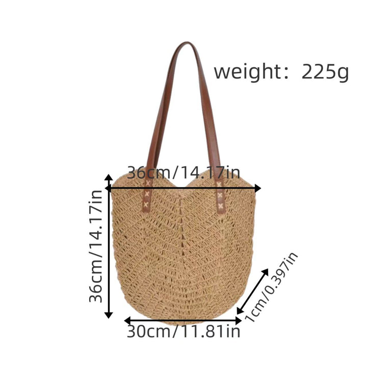 Handbag Made of Woven Natural Material with Elegant Carry Handles Kalsten