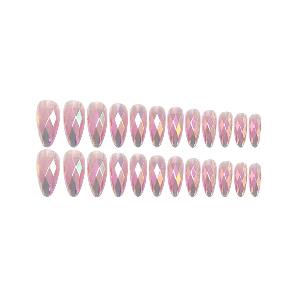 Shiny Artificial Nails in Modern Faceted Design Kalsten