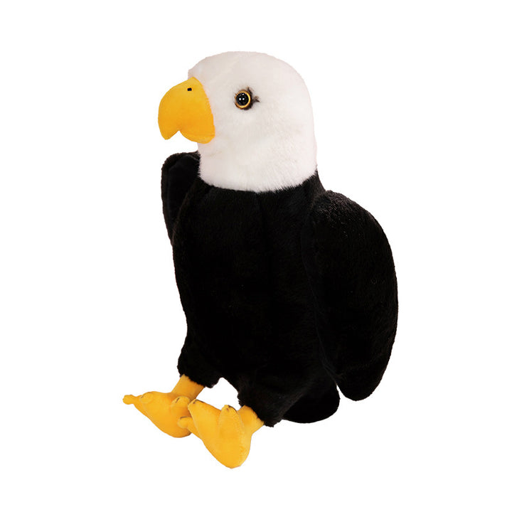 Realistic Sitting Bald Eagle Plush Collectible with Soft Faux-Fur & Detailed Beak and Feet Kalsten