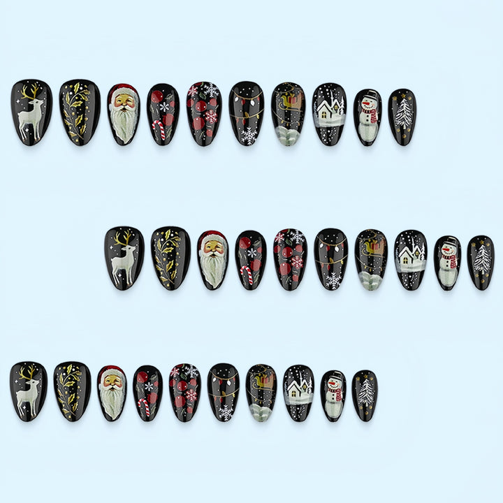 Festive artificial nail set with Christmas motifs Kalsten