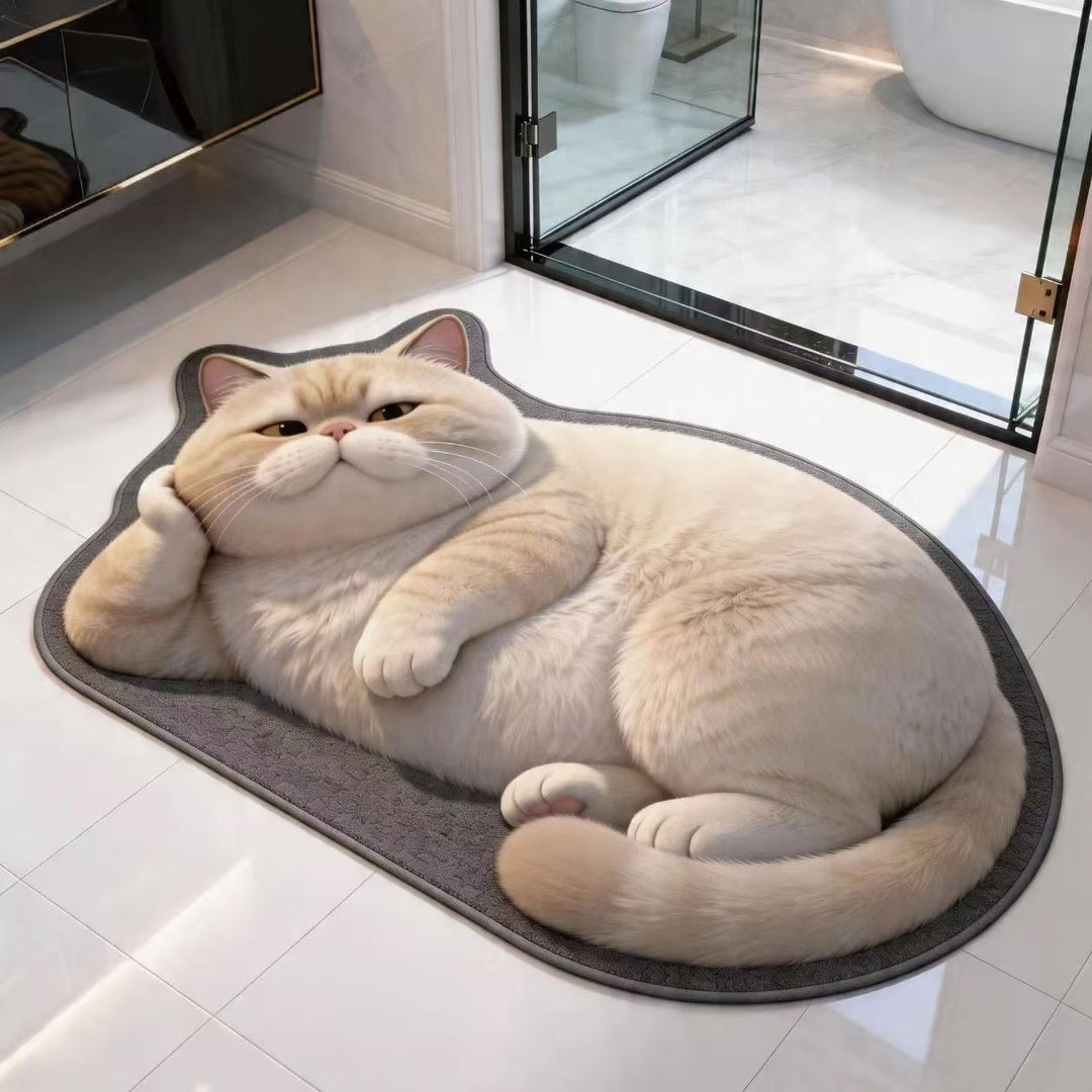 Plush Cartoon Cat Area Rug