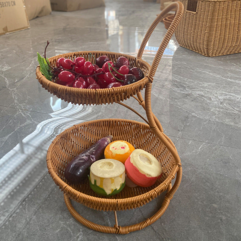 Multi-Tiered Wicker Fruit Display Kalsten