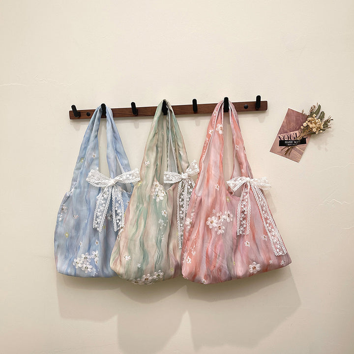 Elegant Floral Printed Shoulder Tote Bag Kalsten