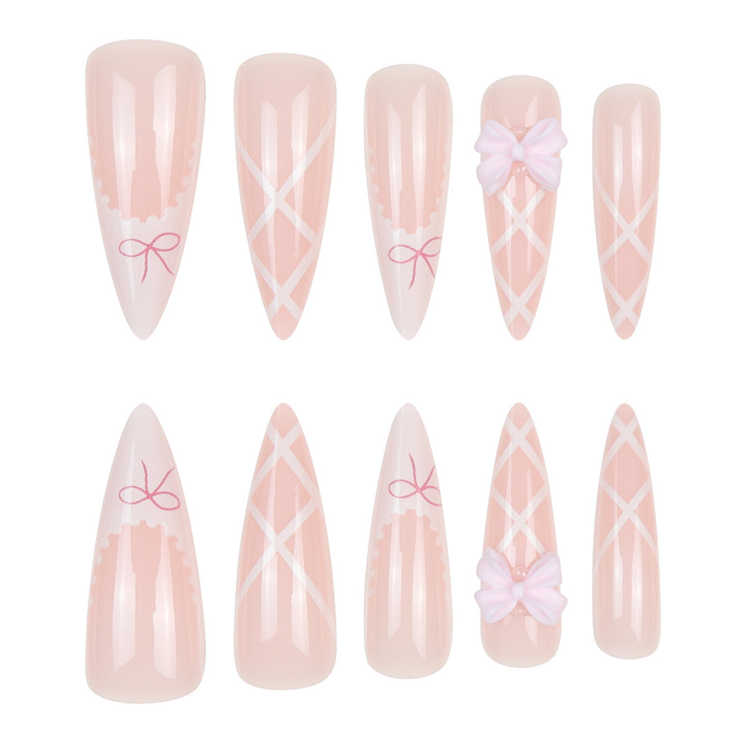 Elegant Floral Lace Stiletto Nails Kalsten