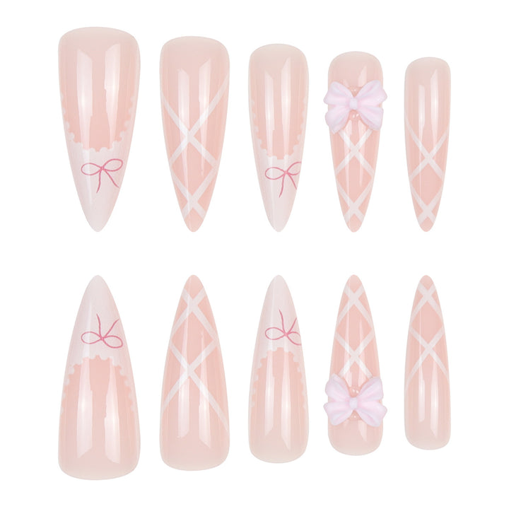 Elegant Floral Lace Stiletto Nails Kalsten