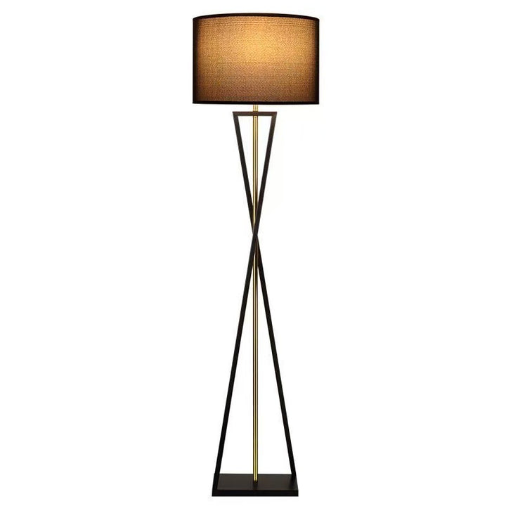 Modern Geometric Floor Lamp with Elegant Fabric Shade