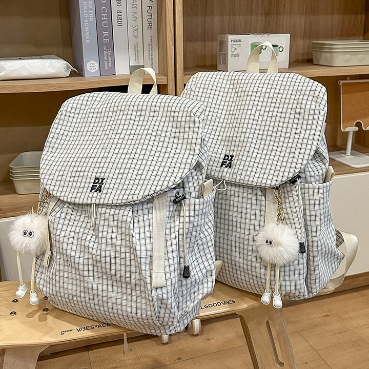 Durable Multi-Pocket Checkered Backpack Kalsten