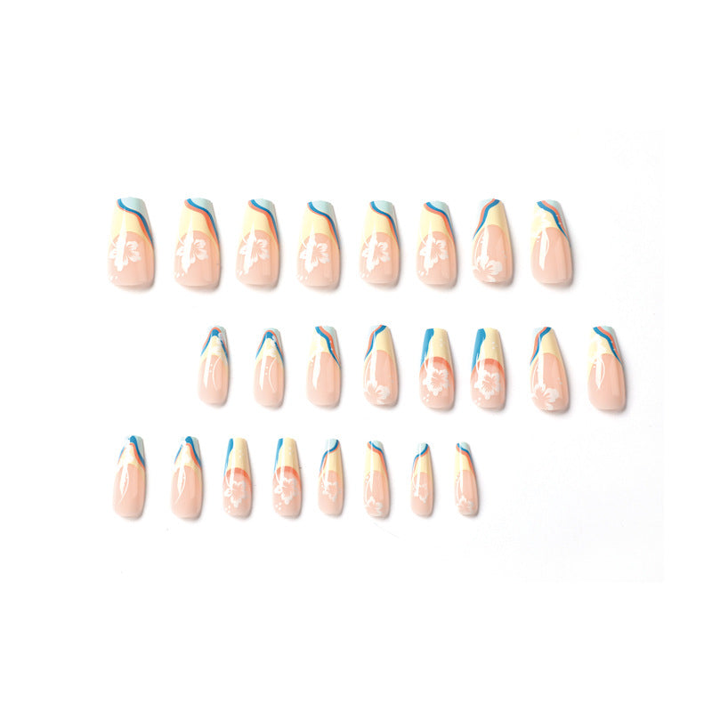 Artistic nail art with floral accents and creative color layers Kalsten