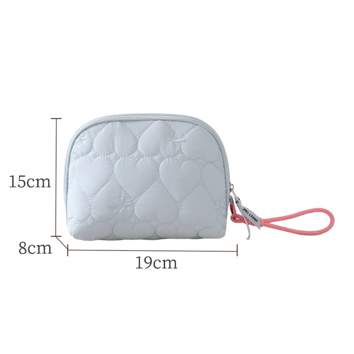 Heart-Quilted Makeup Bag Kalsten