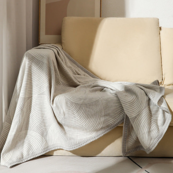 Minimalist Textured Knit Throw Blanket Kalsten