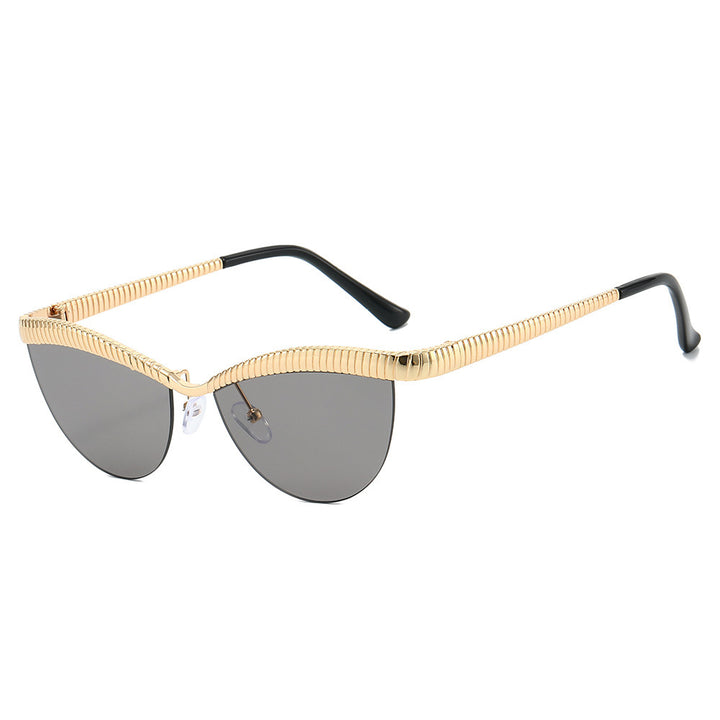 Statement Cat-Eye Sunglasses with Sculpted Metal Frames Kalsten