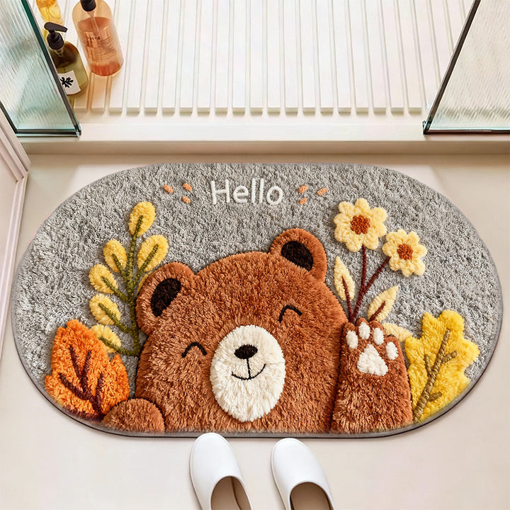 Playful Frog-Themed Bath Mat
