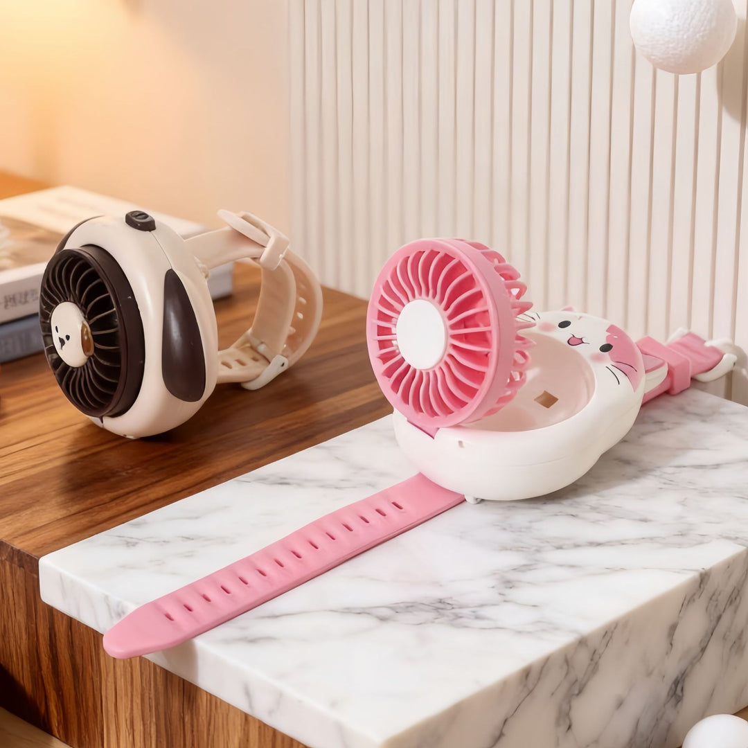 Ladies Hand Fan in playful dog design Kalsten