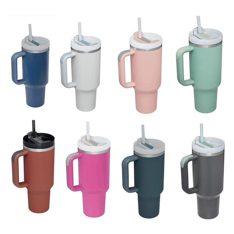 Women insulated thermal mug with leak-proof lid and integrated straw Kalsten