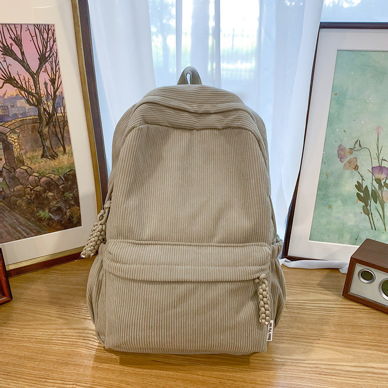 Corduroy Textured Backpack Kalsten