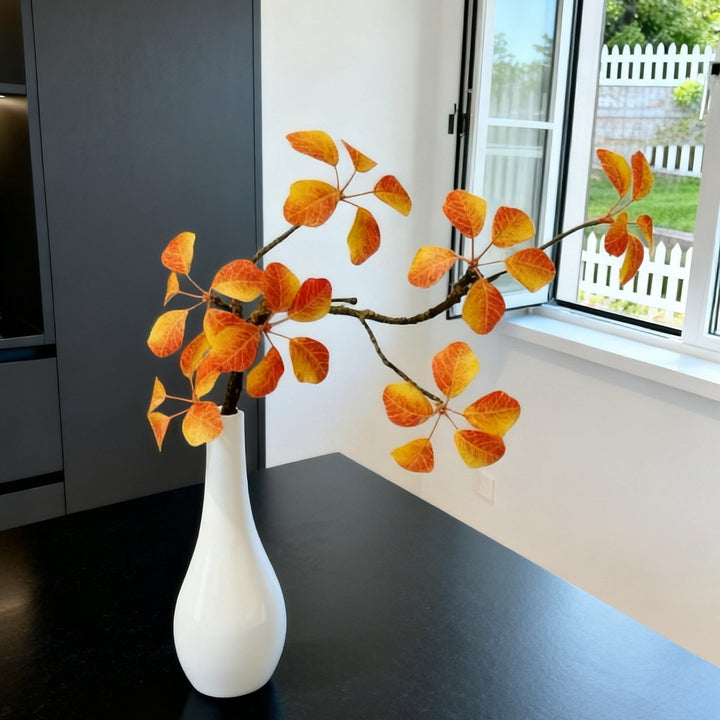 Decorative Faux Yellow Leaf Arrangement for Home Decor