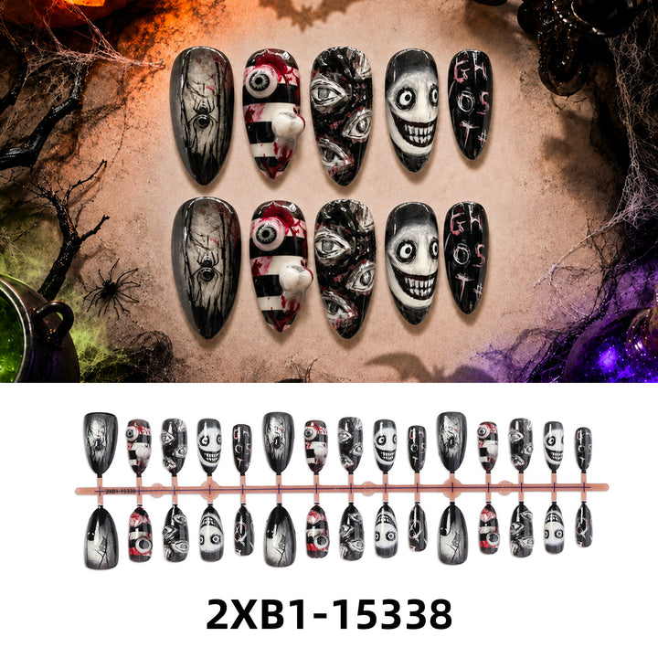 Acrylic nail set with creative Halloween motifs Kalsten