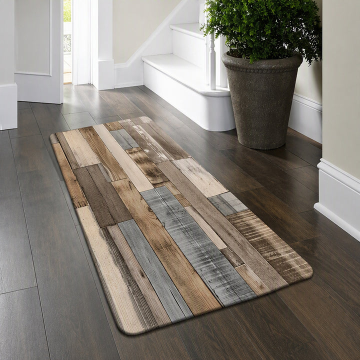 Rustic Wood Pattern Runner Mat Kalsten