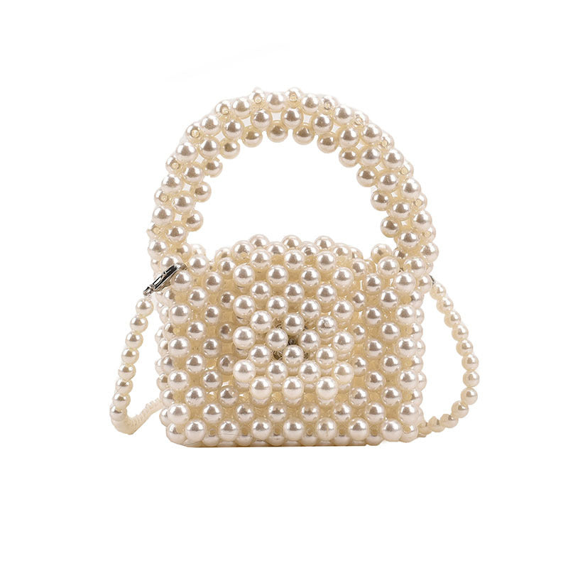 Pearl-Embellished Artisan Handbag