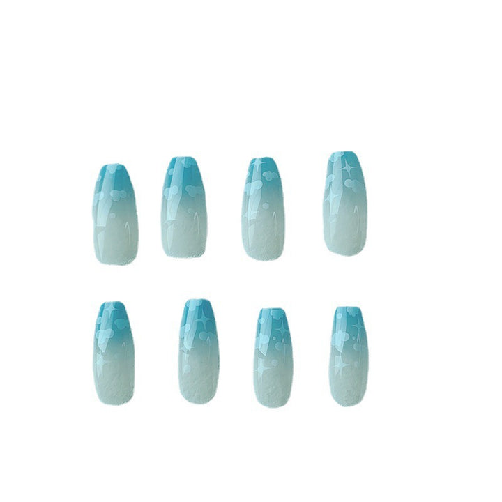 Artistic Cloud Print Nail Extensions
