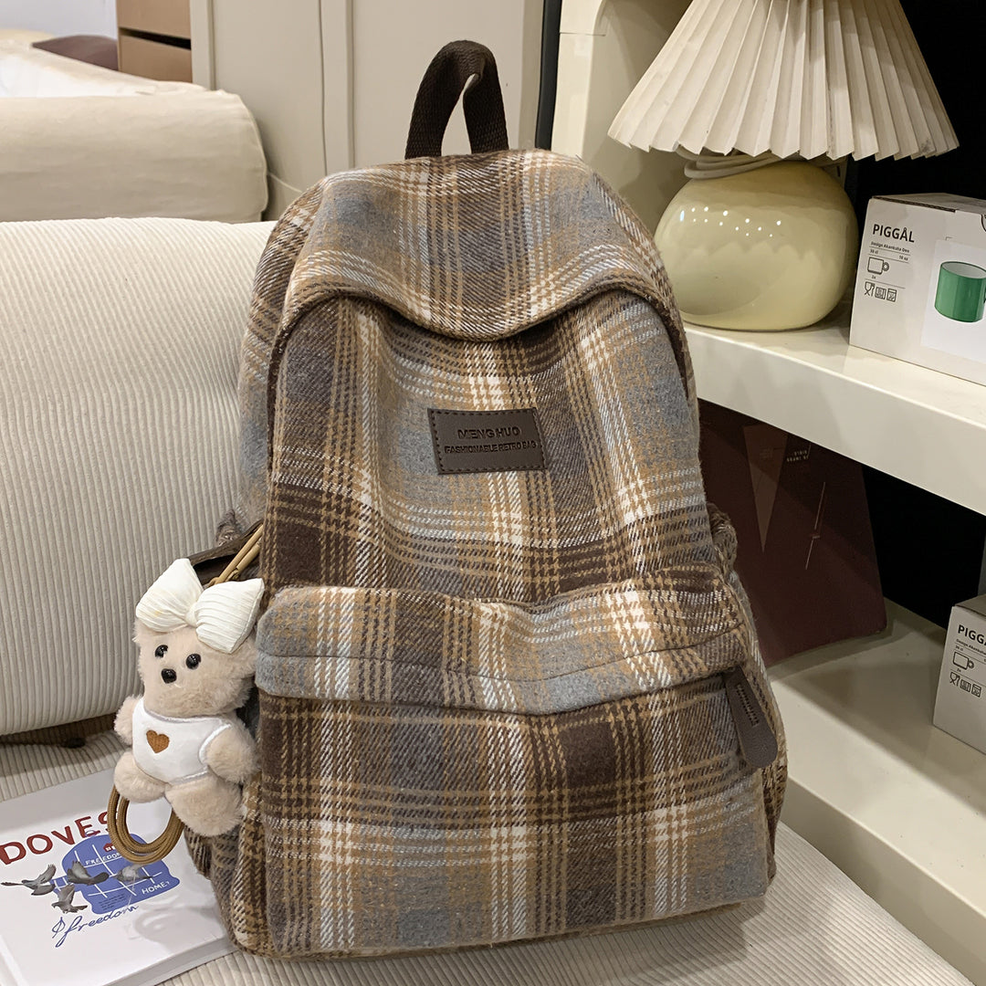 Cozy Plaid Backpack Kalsten