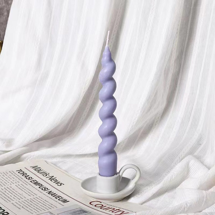 Hand-Poured Sculptural Spiral Taper Candle