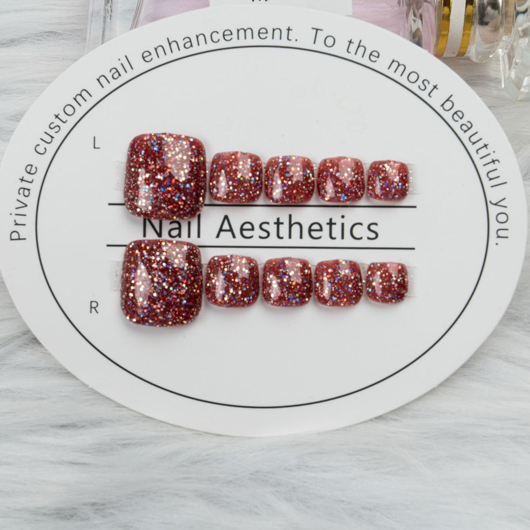 Glittering Pedicure Nail Art