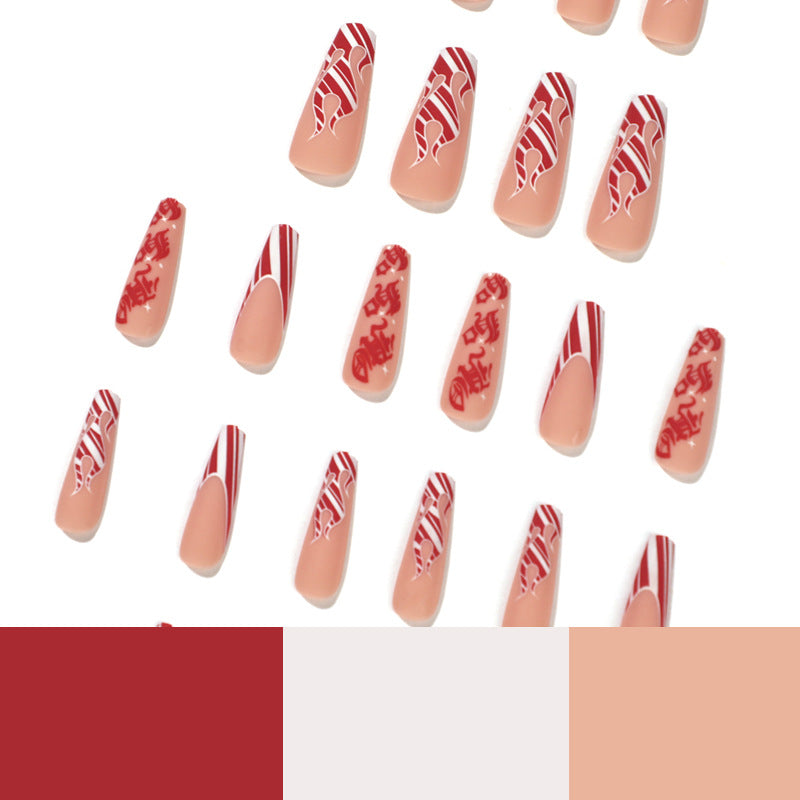 Artistic nail extensions in festive design Kalsten
