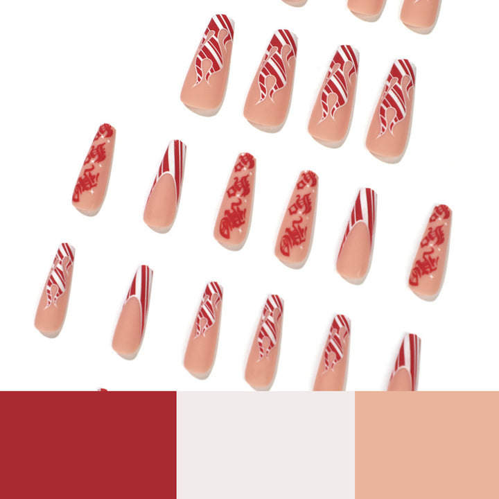 Artistic nail extensions in festive design Kalsten