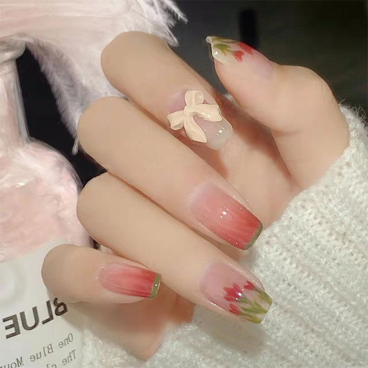 Artificial nails with pearl design and elegant decoration Kalsten