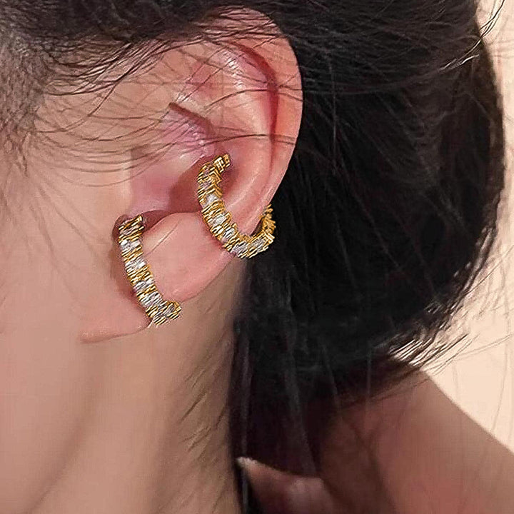 Sparkling hoops with zirconia stones Kalsten