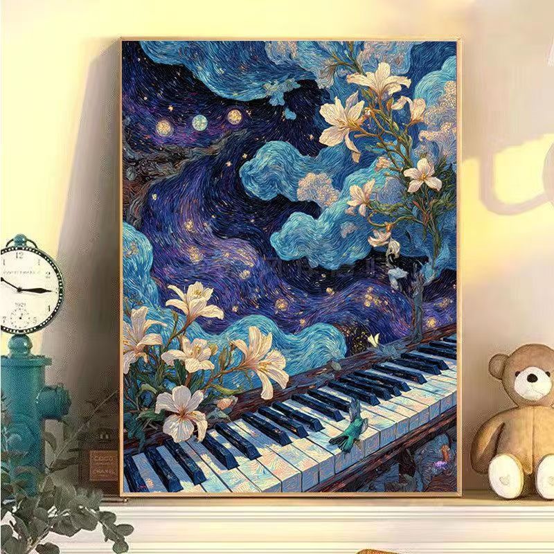 Fantasy Landscape Piano Canvas Art Print Kalsten