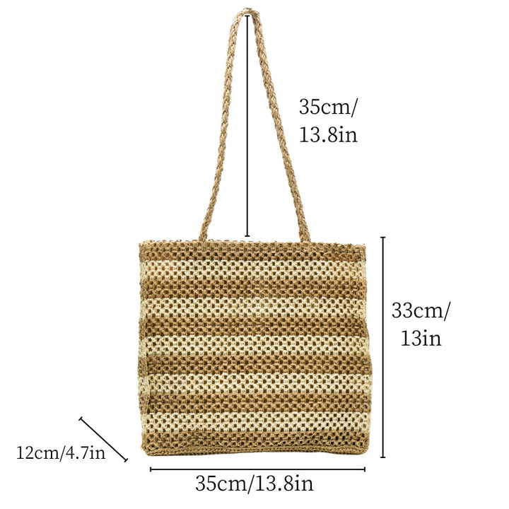 Spacious straw tote bag with modern structural design Kalsten