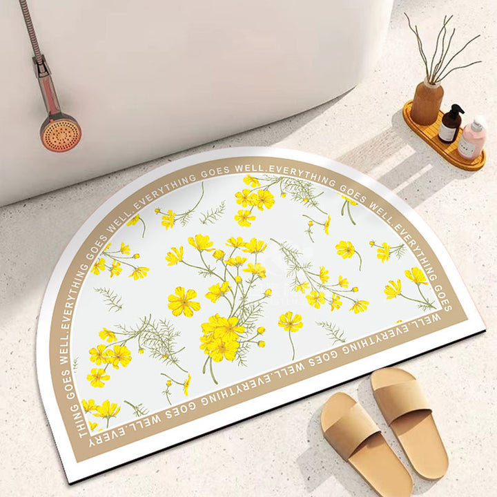 Decorative Half-Circle Bath Mat Kalsten