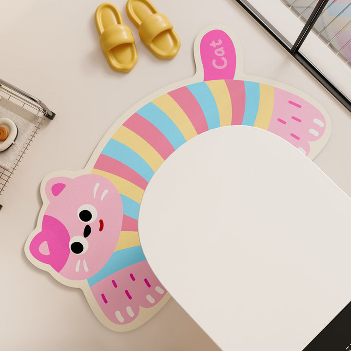 Playful Cat Shaped Bath Mat