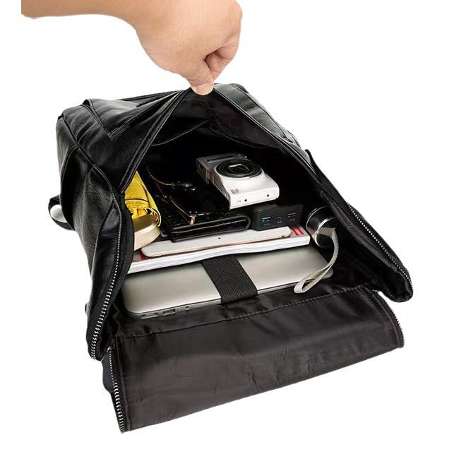 Premium Leather Anti-Theft Backpack