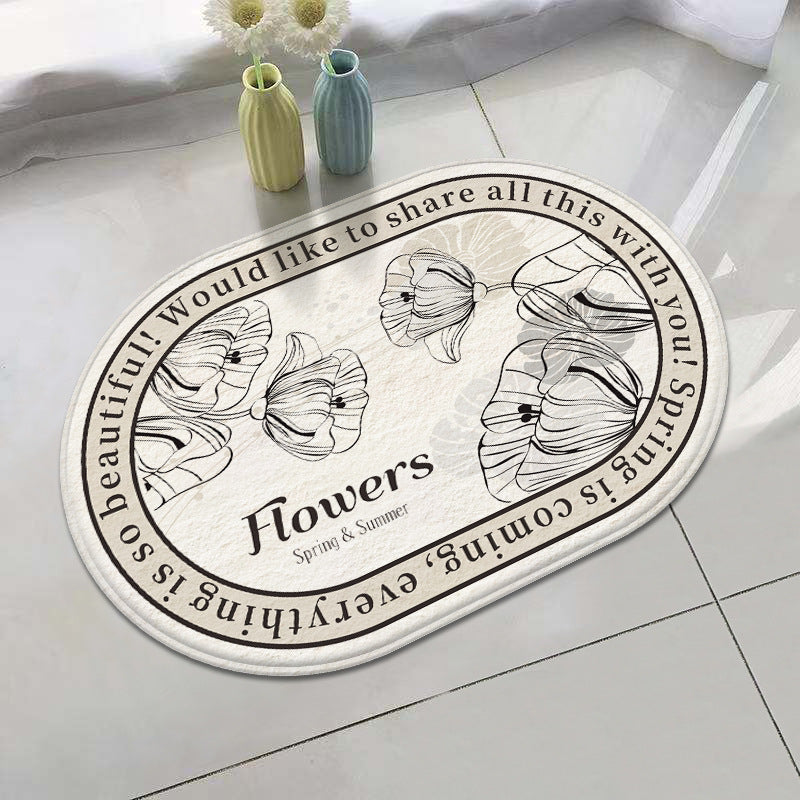 Floral Inspirational Welcome Mat